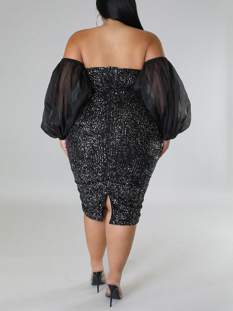 Sixsr Sequin Tube Midi Holiday Dress