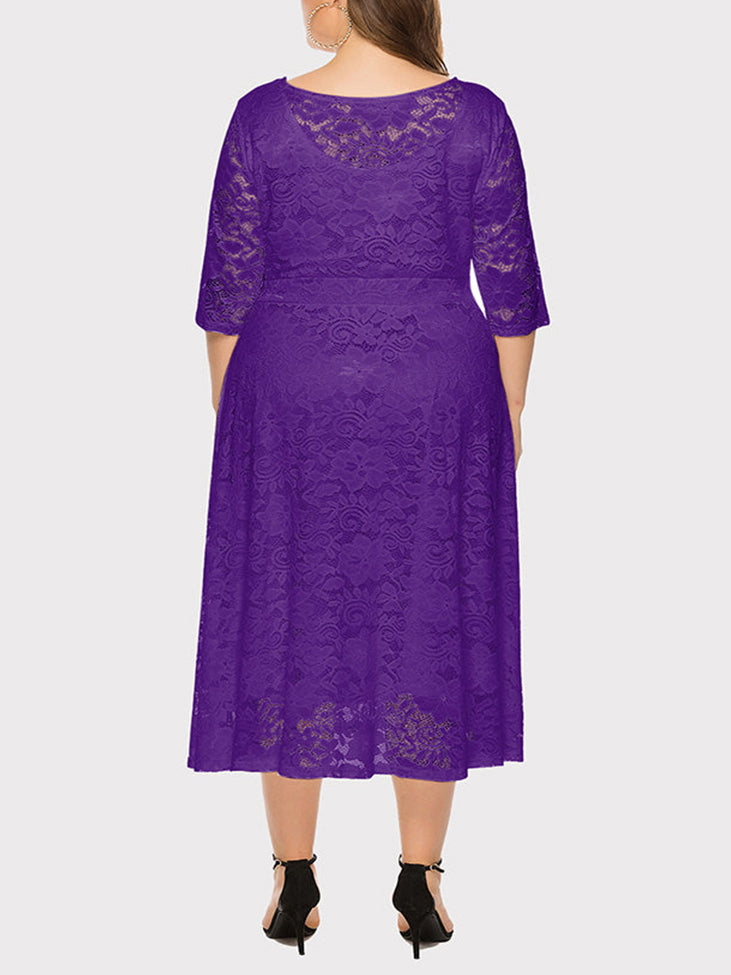 Sixsr Lace Evening A-Line Dress