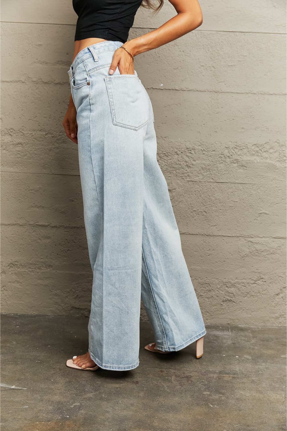 swvws Distressed Wide Leg Jeans