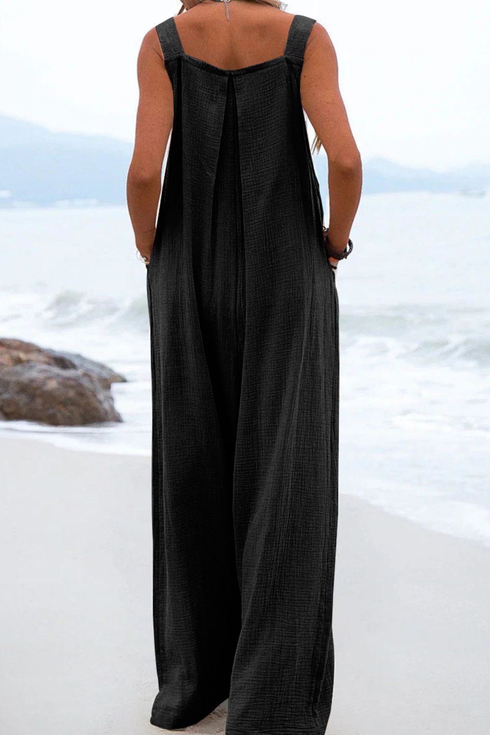 swvws Sleeveless Wide Leg Jumpsuit with Pockets