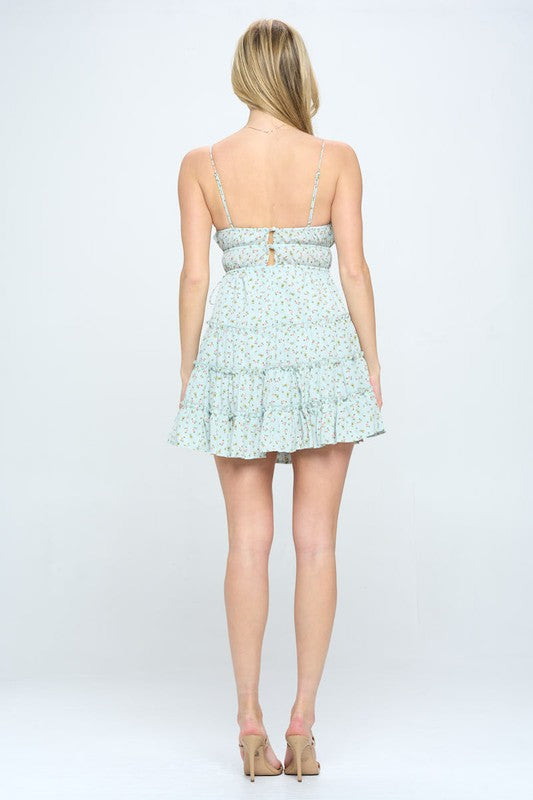 swvws Floral Ruffle Cami Mini Dress