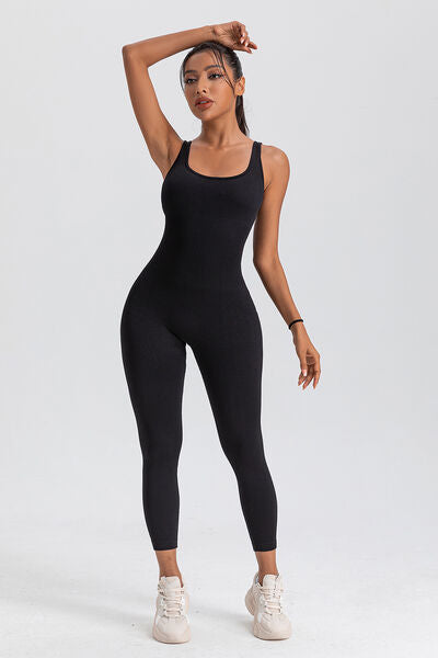 swvws Wide Strap Sleeveless Active Jumpsuit