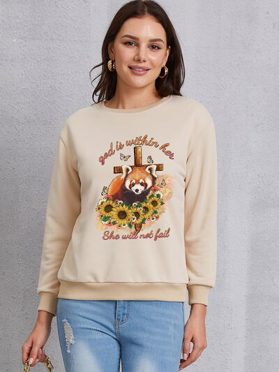 swvws Graphic Round Neck Long Sleeve Sweatshirt