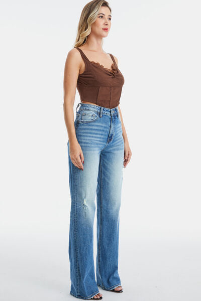 swvws BAYEAS Full Size Ultra High-Waist Gradient Bootcut Jeans