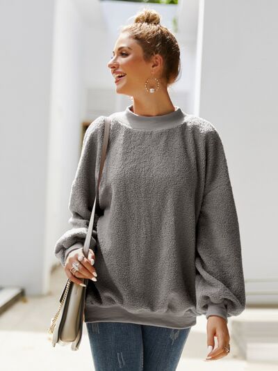 swvws Mock Neck Dropped Shoulder Sweatshirt