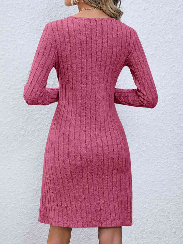 swvws V-Neck Long Sleeve Mini Dress