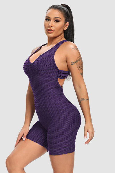 swvws Crisscross Wide Strap Active Romper