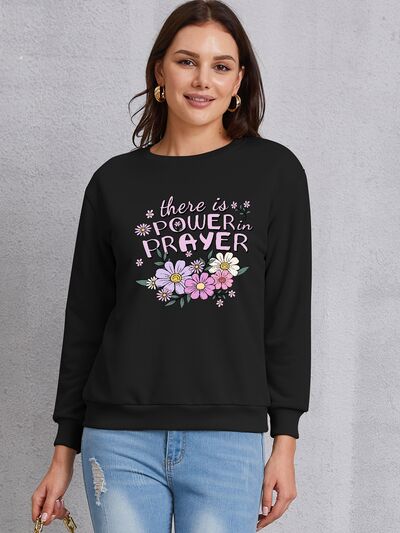 swvws THERE IS POWER PRAYER Round Neck Sweatshirt