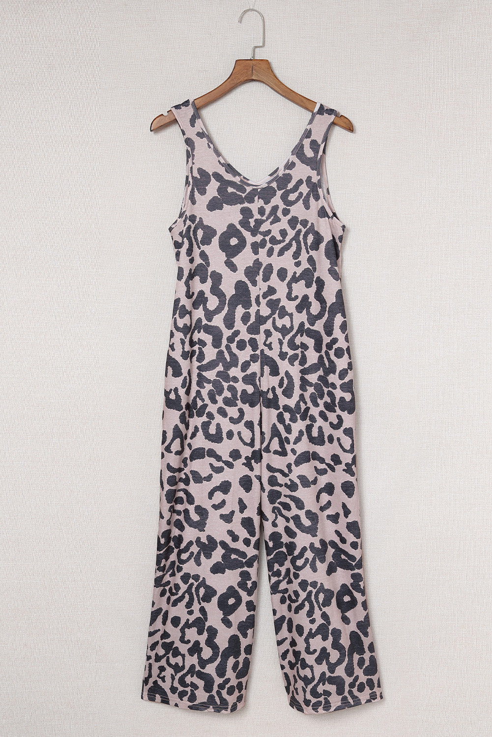 swvws Leopard Sleeveless Wide Leg Jumpsuit