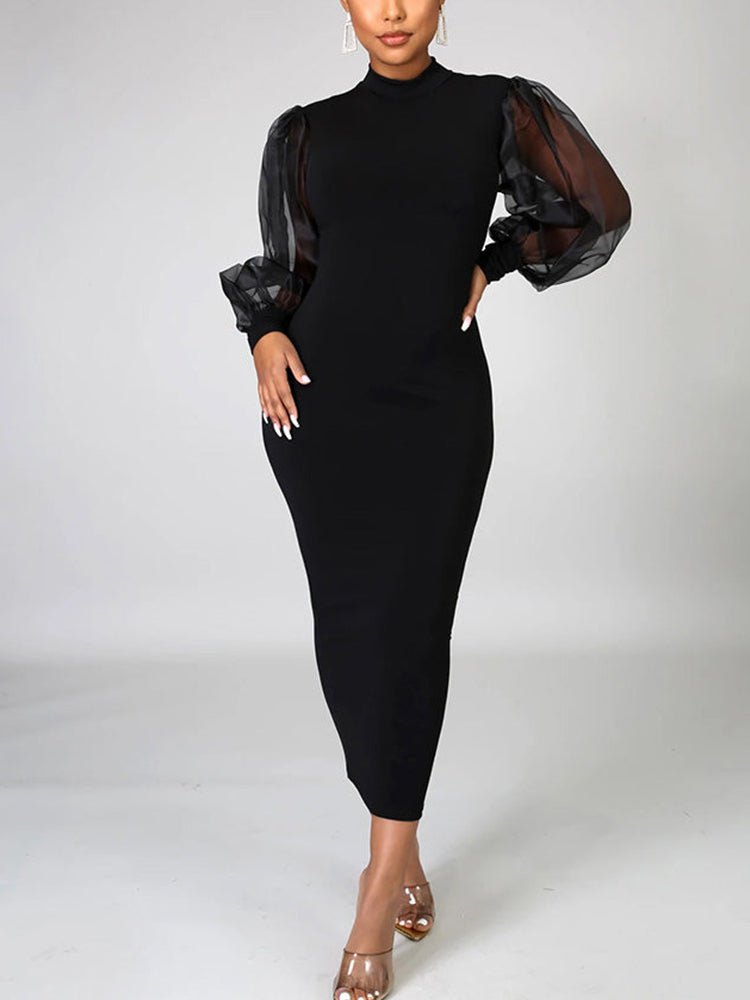 Sixsr Mesh Long Sleeve Dress