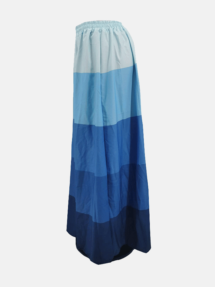 Sixsr Colorblock Swing Maxi Skirt