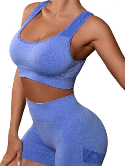 swvws Cutout Scoop Neck Tank and Shorts Active Set