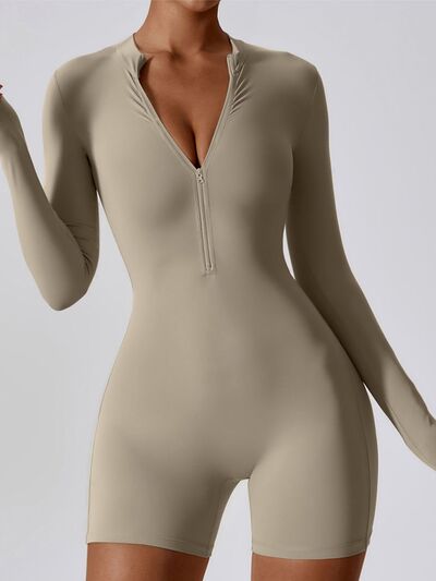 swvws Half Zip Long Sleeve Active Romper