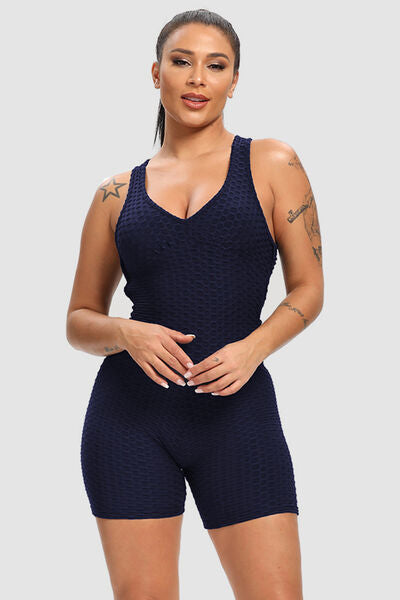 swvws Crisscross Wide Strap Active Romper