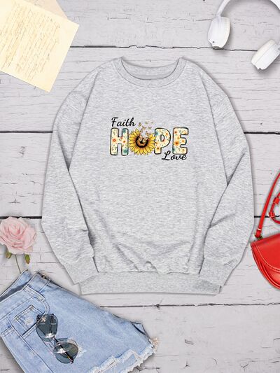 swvws FAITH HOPE LOVE Round Neck Sweatshirt