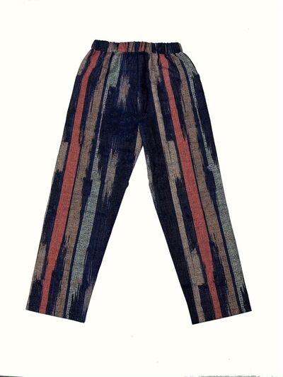 swvws Striped Pocketed Elastic Waist Pants