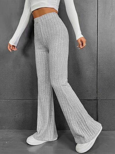 swvws Ribbed High Waist Bootcut Pants