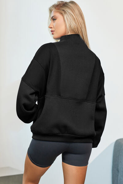 swvws Half Zip Dropped Shoulder Sweatshirt