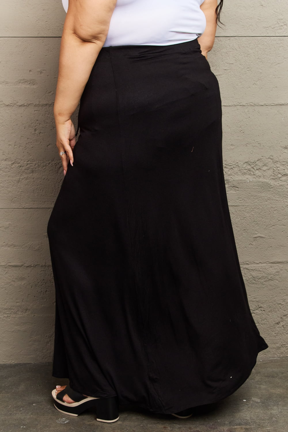 themeisles Culture Code For The Day Full Size Flare Maxi Skirt in Black