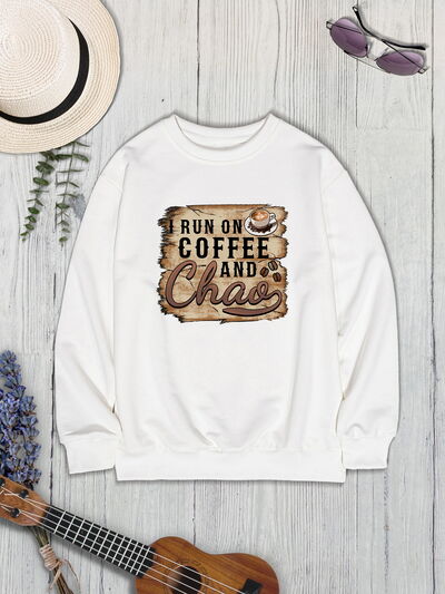 swvws Letter Graphic Round Neck Sweatshirt