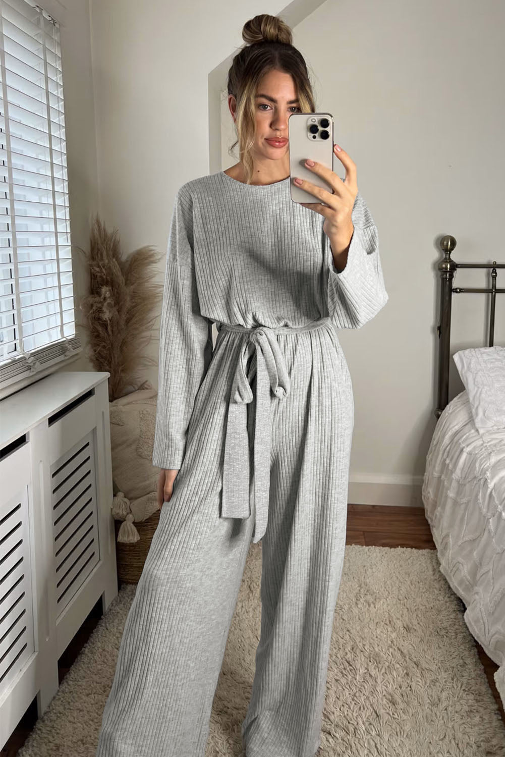 swvws Long Sleeve Round Neck Jumpsuit