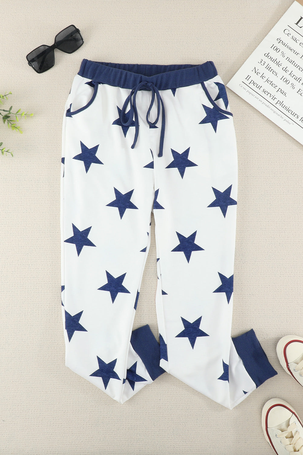 swvws Star Print Drawstring Detail Joggers