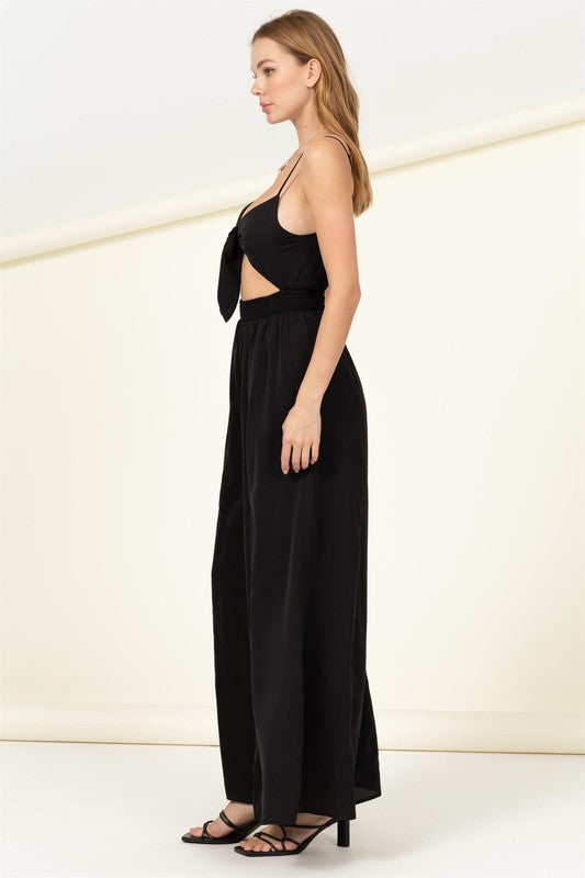 swvws Remember Me Front Sash Cutout Jumpsuit