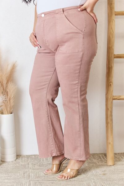 swvws RISEN Full Size High Rise Ankle Flare Jeans