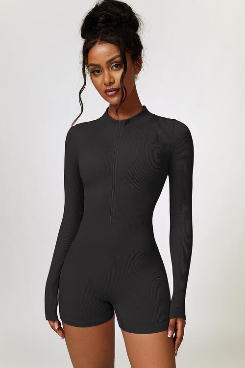 swvws Half Zip Long Sleeve Active Romper