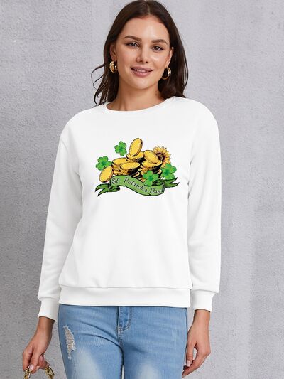 swvws ST. PATRICK'S DAY Graphic Round Neck Sweatshirt