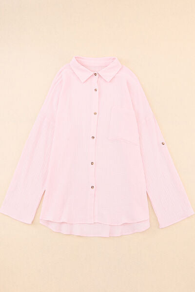 swvws Pocketed Button Up Long Sleeve Shirt