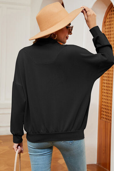 swvws Half Zip Dropped Shoulder Sweatshirt