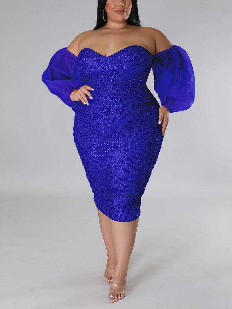 Sixsr Sequin Tube Midi Holiday Dress