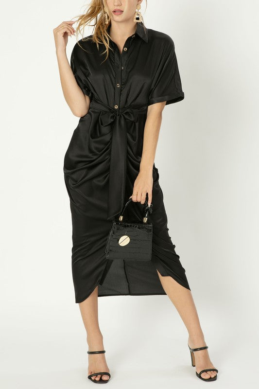 swvws Satin wrap dress