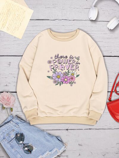 swvws THERE IS POWER PRAYER Round Neck Sweatshirt