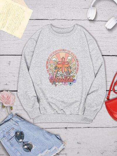 swvws Cross Graphic Round Neck Sweatshirt