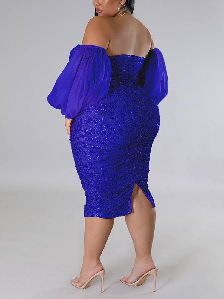 Sixsr Sequin Tube Midi Holiday Dress