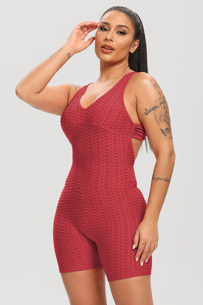 swvws Crisscross Wide Strap Active Romper