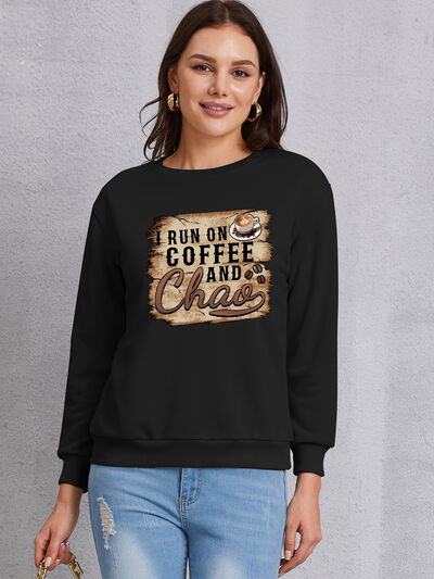 swvws Letter Graphic Round Neck Sweatshirt