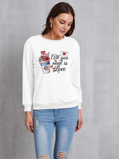 swvws ALL YOU NEED IS LOVE Round Neck Sweatshirt