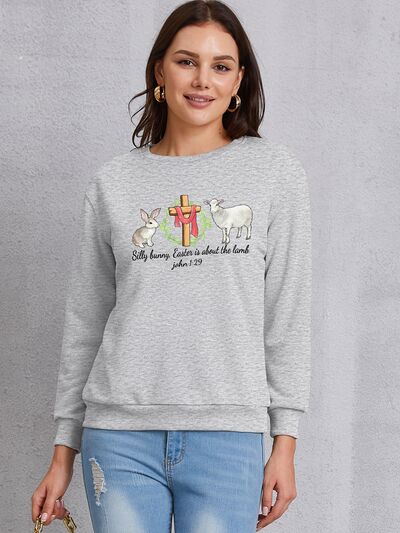 swvws EASTER Graphic Round Neck Sweatshirt