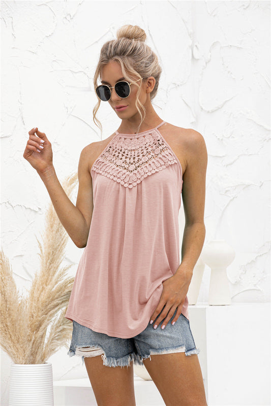 swvws Halter Crochet Tank Top