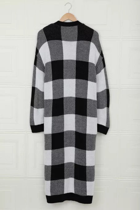 swvws Buffalo Plaid Duster Cardigan