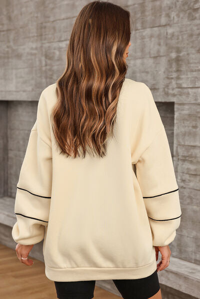 swvws Quarter Zip Dropped Shoulder Sweatshirt