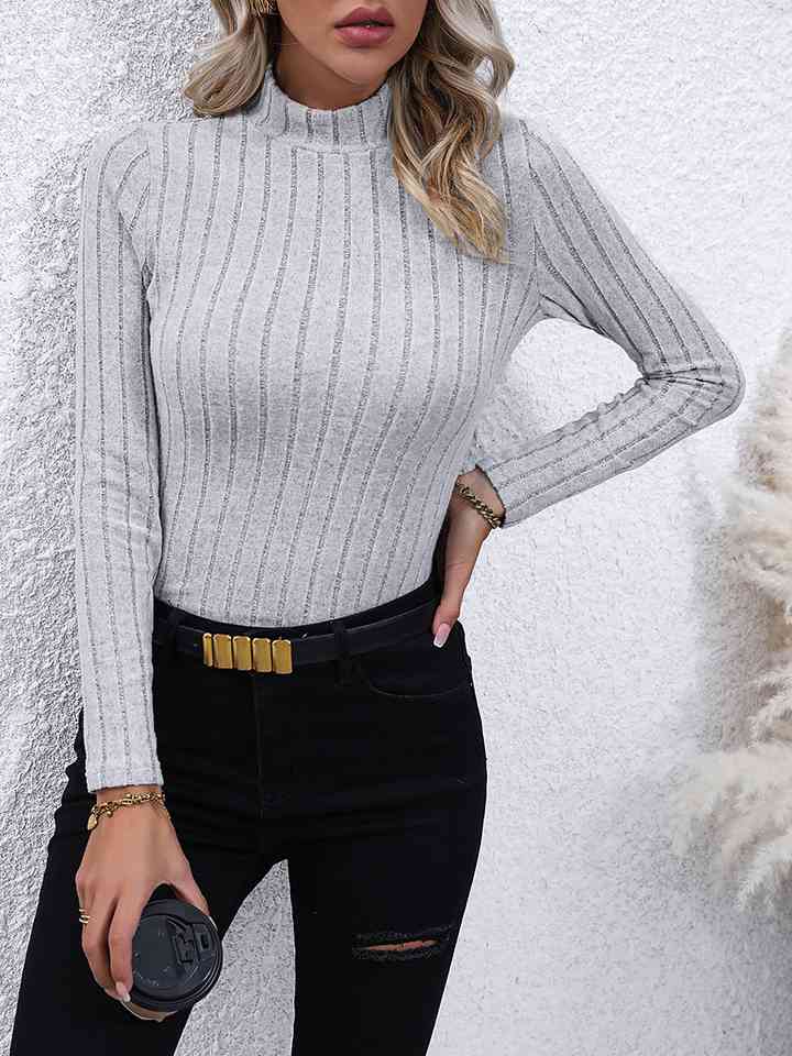 swvws Mock Neck Long Sleeve Knit Top