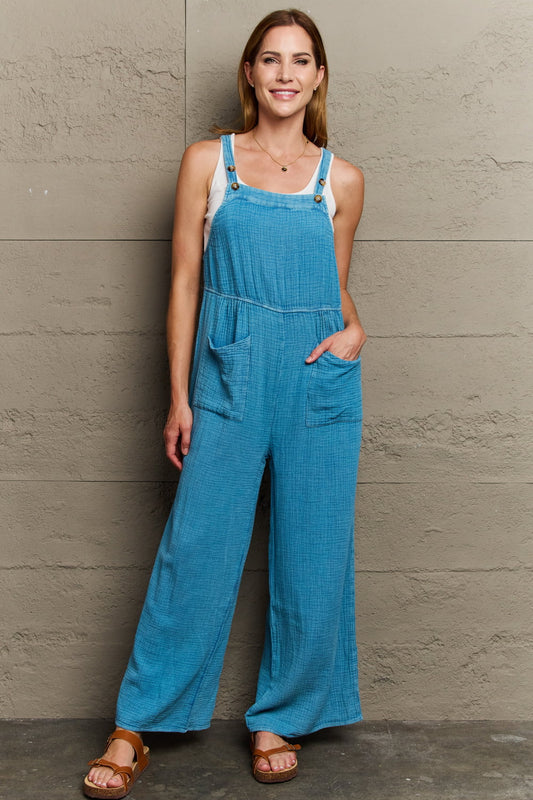 swvws HEYSON Playful Mineral Wash Gauze Overalls