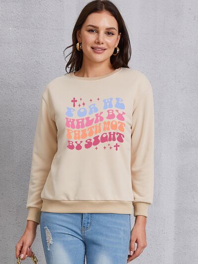 swvws FOR WE WALK BY FAITH NOT BY SIGHT Round Neck Sweatshirt