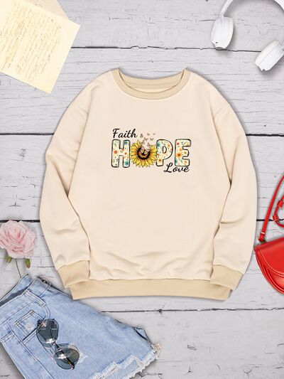 swvws FAITH HOPE LOVE Round Neck Sweatshirt