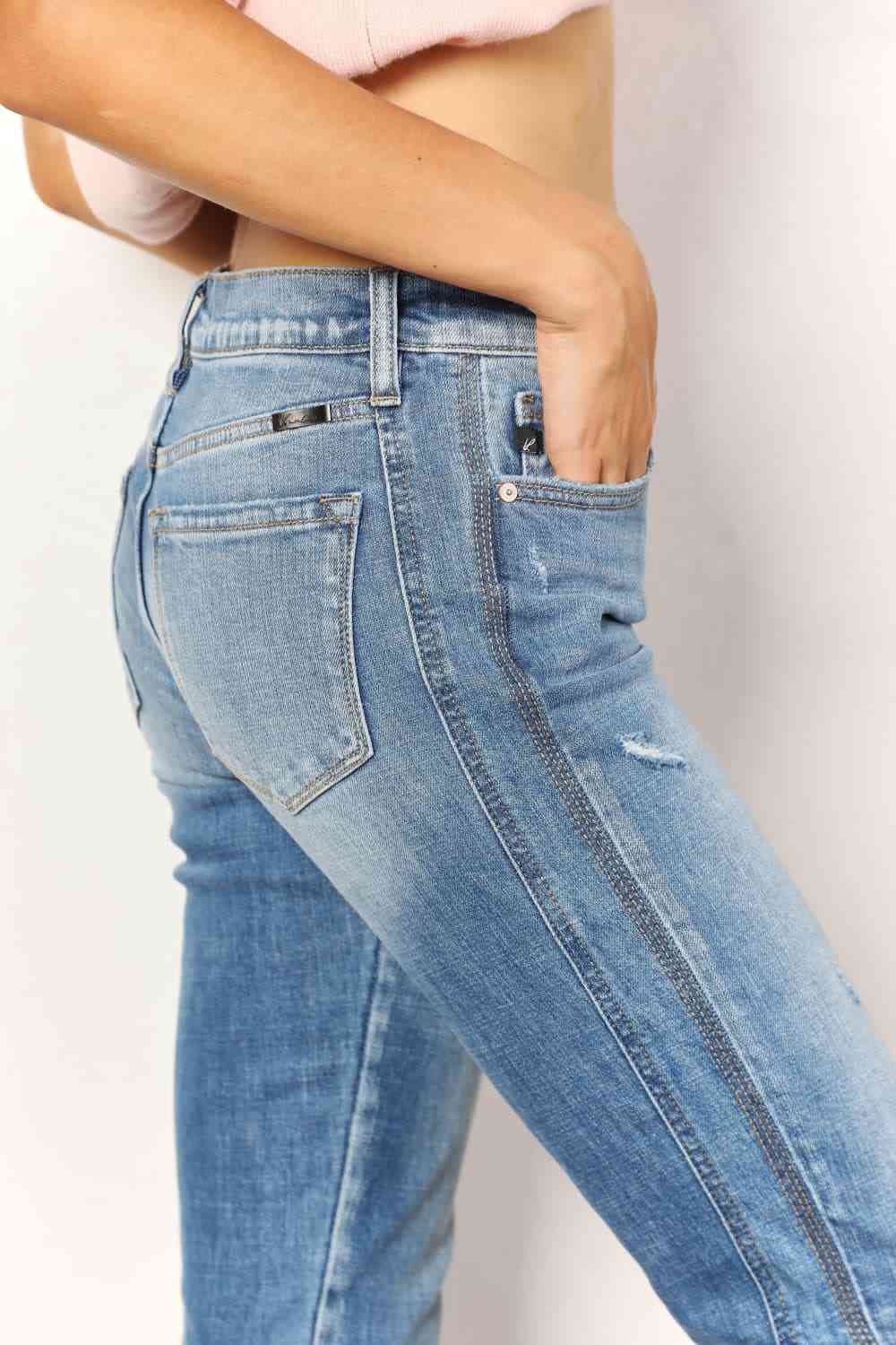 swvws Kancan Full Size Mid Rise Slim Boyfriend Jeans