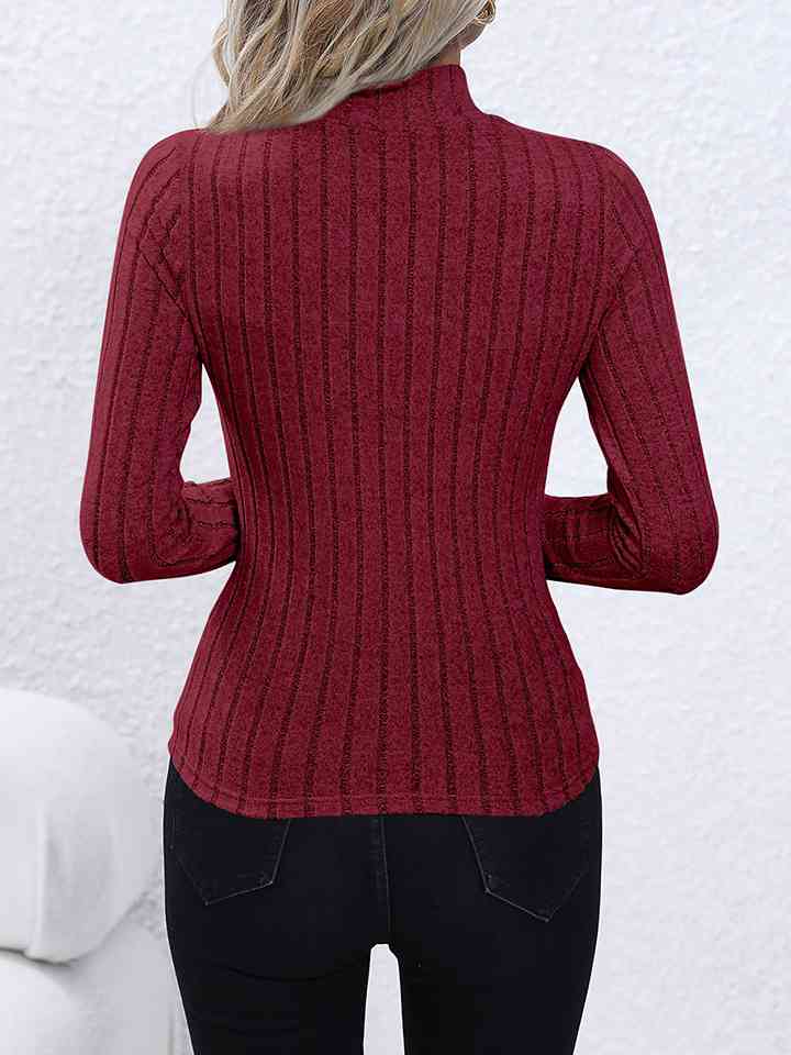 swvws Mock Neck Long Sleeve Knit Top